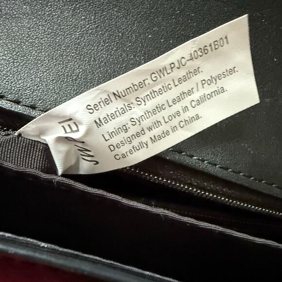 JW PEI Mini Shoulder Croc Embossed Faux Leather Bag Magnetic Lock Black ~ 8"x6" - Picture 9 of 11